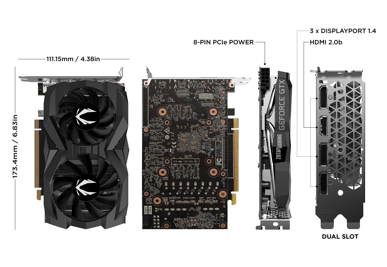 ZOTAC GAMING GeForce GTX 1660 SUPER Twin Fan 6GB GDDR6 192-bit Gaming Graphics Card ZT-T16620F-10L