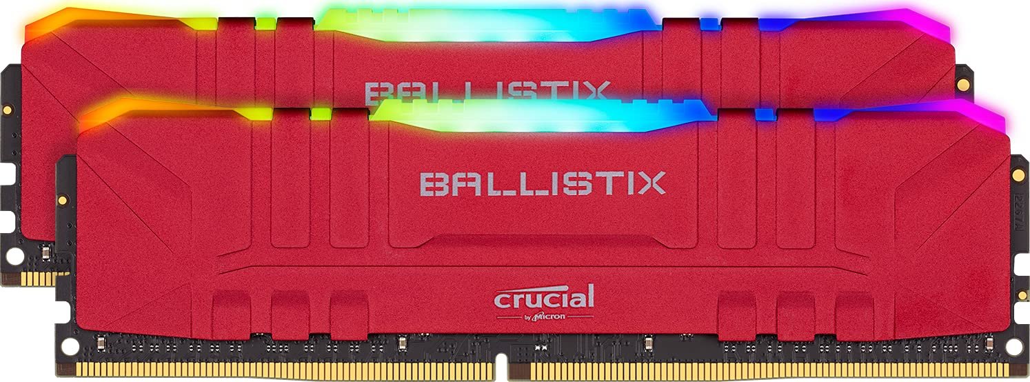 Crucial Ballistix RGB 16GB DDR4-3200 Desktop Gaming Memory (Red) BL16G32c16U4RL