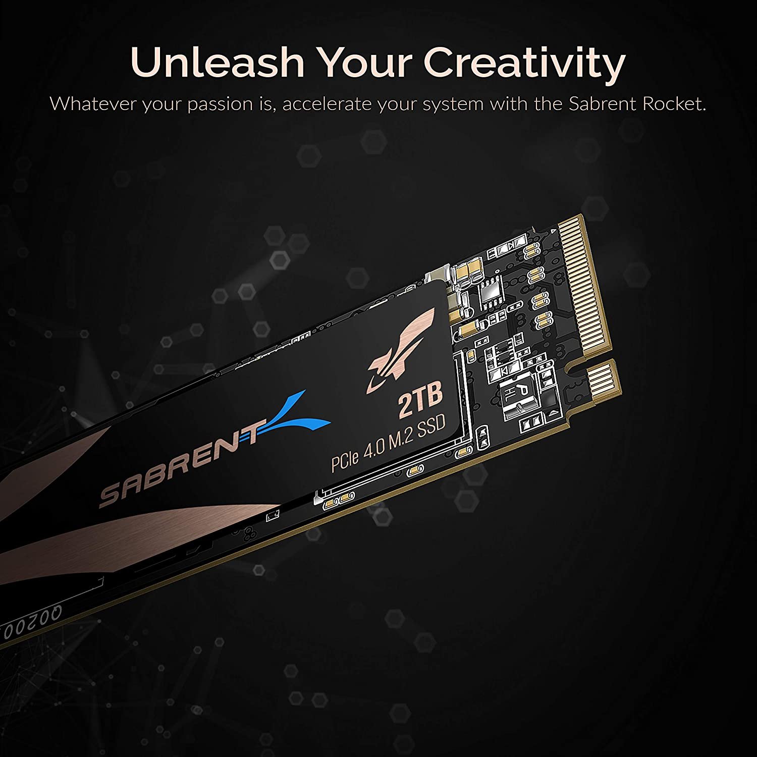 Sabrent 2TB Rocket Nvme PCIe Gen4 x 4 M.2 2280 Internal SSD With Heatsink SB-ROCKET-NVMe4-HTSK-2TB