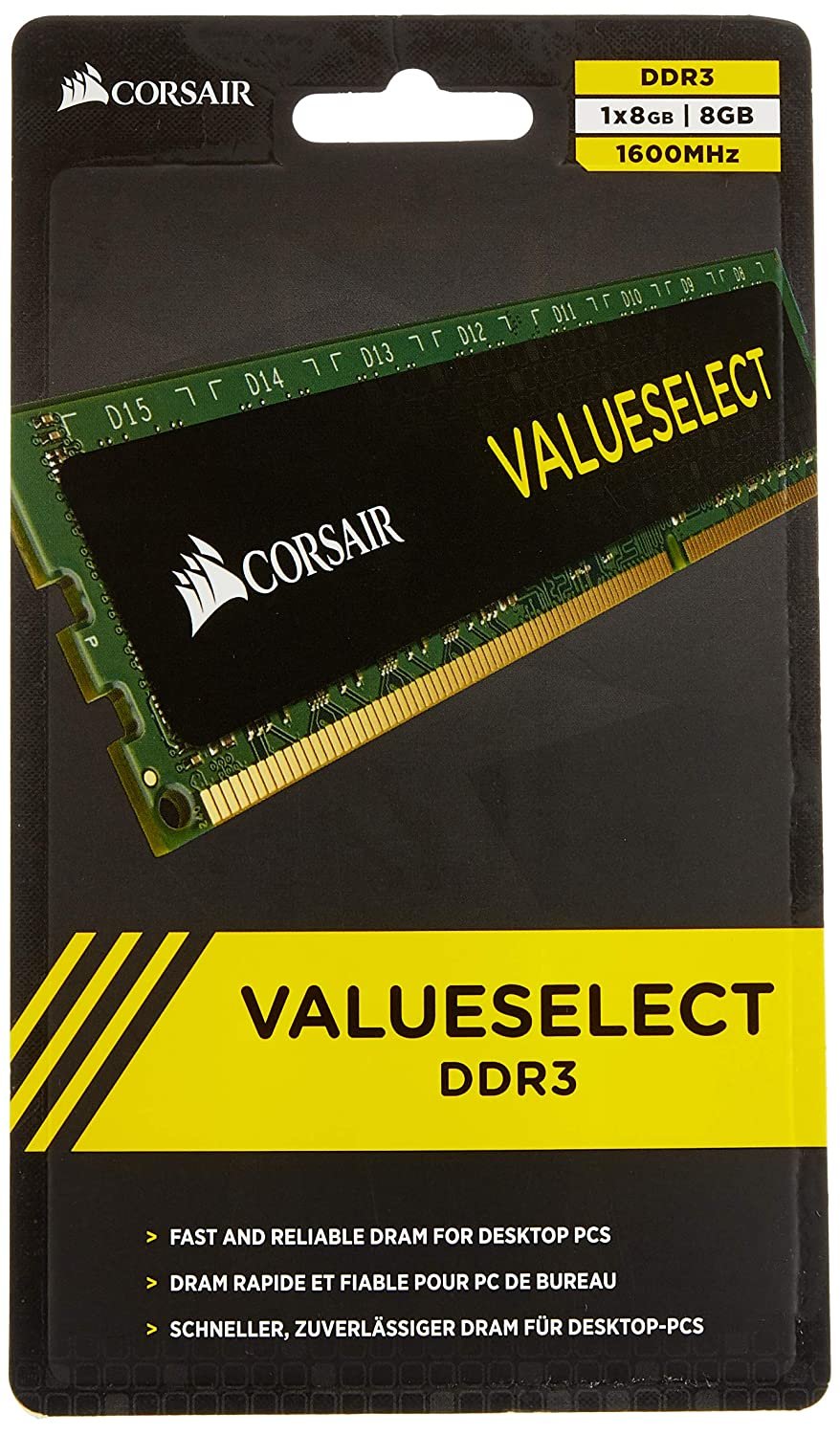 Corsair VALUE Series 8GB (8GBX1) DDR3L 1600MHz Desktop Memory CMV8GX3M1C1600C11 Corsair VALUE Series 8GB (8GBX1) DDR3L 1600MHz Desktop Memory CMV8GX3M1C1600C11
