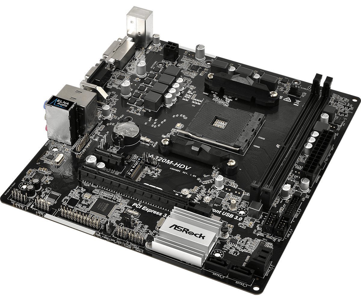 ASRock A320M-HDV AM4 Micro ATX AMD Motherboard ASRock A320M-HDV AM4 Micro ATX AMD Motherboard