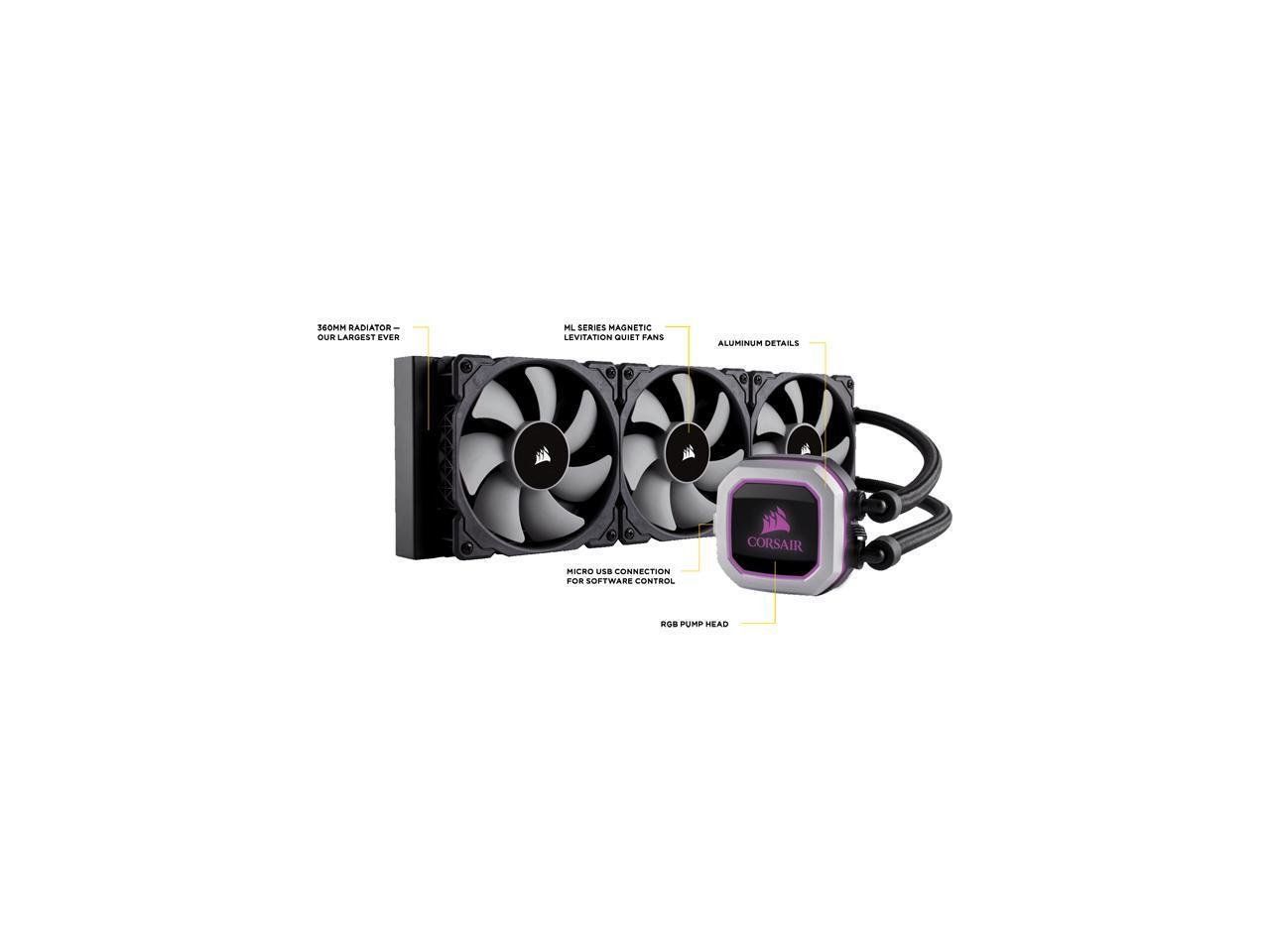 Corsair Hydro Series H150i PRO RGB 360mm Radiator Liquid CPU Cooler CW-9060031-WW Corsair Hydro Series H150i PRO RGB 360mm Radiator Liquid CPU Cooler CW-9060031-WW