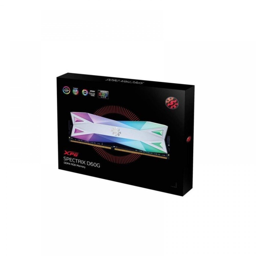 Adata XPG Spectrix D60G 16GB (8GB x 2) 3200MHz DDR4 RGB White Memory AX4U320038G16A-DW60 Adata XPG Spectrix D60G 16GB (8GB x 2) 3200MHz DDR4 RGB White Memory AX4U320038G16A-DW60