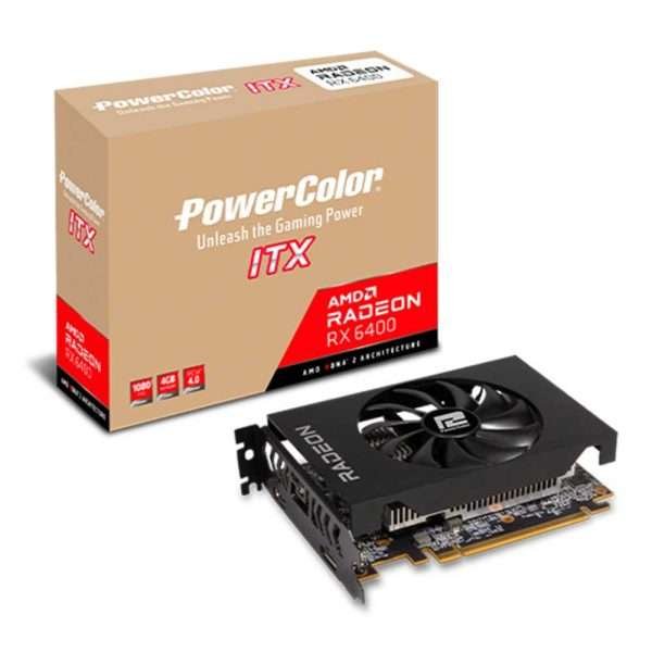 PowerColor AMD Radeon RX 6400 ITX Graphics Card | 4GB GDDR6 Video Memory PowerColor AMD Radeon RX 6400 ITX Graphics Card | 4GB GDDR6 Video Memory