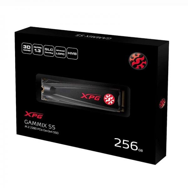 ADATA XPG GAMMIX S5 256GB 3D NAND M.2 NVME SSD AGAMMIXS5-256GT-C