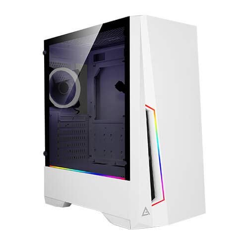 Antec Dark Phantom DP501 ATX Mid Tower White Cabinet With Tempered Glass Side Panel And RGB Controller Antec Dark Phantom DP501 ATX Mid Tower White Cabinet With Tempered Glass Side Panel And RGB Controller