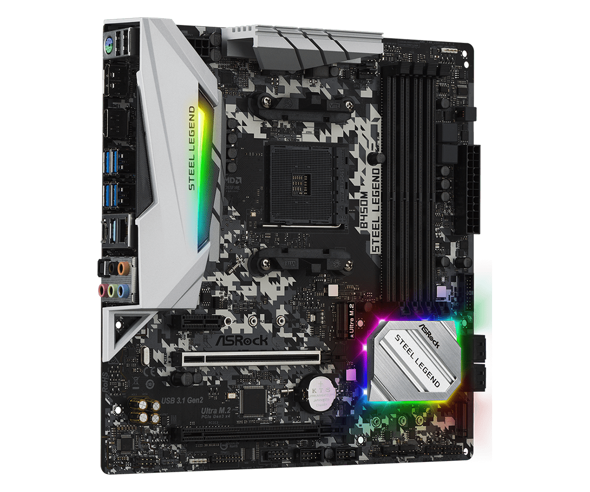 ASROCK B450M STEEL LEGEND PINK EDITION MOTHERBOARD (AMD SOCKET AM4/RYZEN SERIES CPU/MAX 64GB DDR4 3533MHZ MEMORY) ASROCK B450M STEEL LEGEND PINK EDITION MOTHERBOARD (AMD SOCKET AM4/RYZEN SERIES CPU/MAX 64GB DDR4 3533MHZ MEMORY)