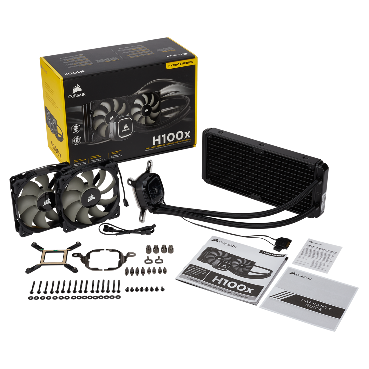 Corsair Hydro Series H100x High Performance Liquid CPU Cooler CW-9060040-WW Corsair Hydro Series H100x High Performance Liquid CPU Cooler CW-9060040-WW
