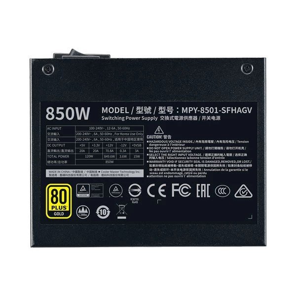 Cooler Master V850 SFX Gold 850 Watt 80 PLUS Gold Certification Fully Modular SMPS MPY-8501-SFHAGV-IN Cooler Master V850 SFX Gold 850 Watt 80 PLUS Gold Certification Fully Modular SMPS MPY-8501-SFHAGV-IN