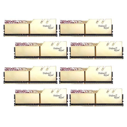 G.Skill Trident Z Royal Gold 128 GB (8 x 16GB) 3200 MHz DDR4 Memory F4-3200C16Q2-128GTRG G.Skill Trident Z Royal Gold 128 GB (8 x 16GB) 3200 MHz DDR4 Memory F4-3200C16Q2-128GTRG