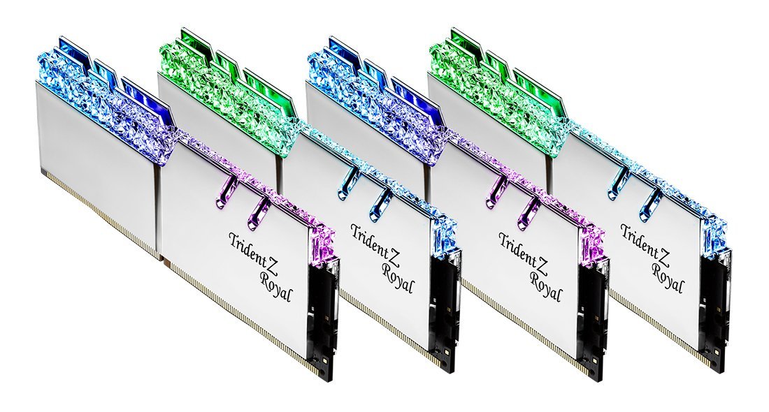 G.skill TZ Royal Silver Series 32GB (4x8GB) 3600 MHz DDR4 Memory F4-3600C14Q-32GTRSB G.skill TZ Royal Silver Series 32GB (4x8GB) 3600 MHz DDR4 Memory F4-3600C14Q-32GTRSB