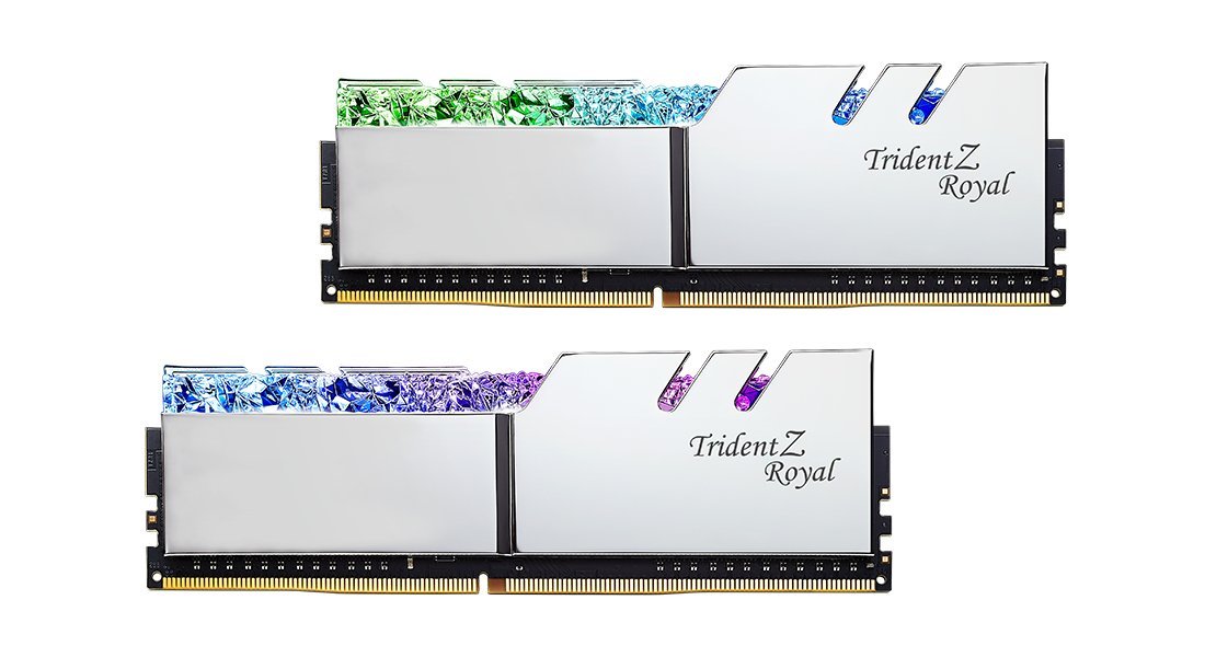 G.skill TZ Royal Silver Series 32GB (4x8GB) 3600 MHz DDR4 Memory F4-3600C14Q-32GTRSB G.skill TZ Royal Silver Series 32GB (4x8GB) 3600 MHz DDR4 Memory F4-3600C14Q-32GTRSB