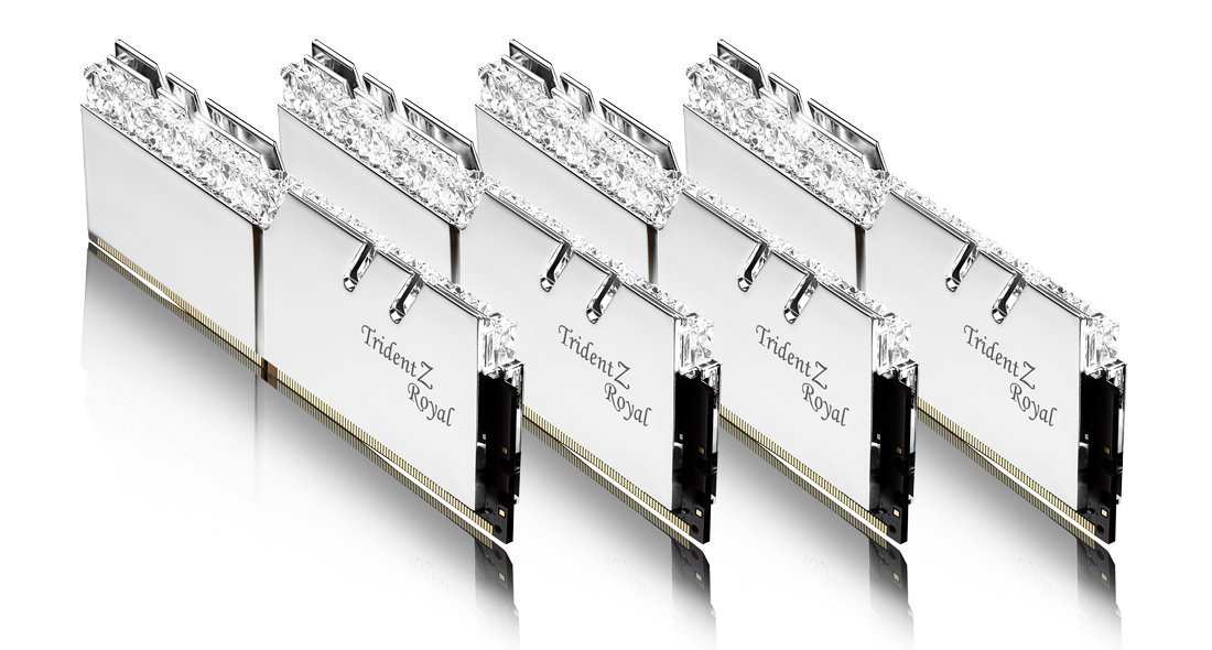 G.skill TZ Royal Silver Series 32GB (4x8GB) 3600 MHz DDR4 Memory F4-3600C14Q-32GTRSB G.skill TZ Royal Silver Series 32GB (4x8GB) 3600 MHz DDR4 Memory F4-3600C14Q-32GTRSB