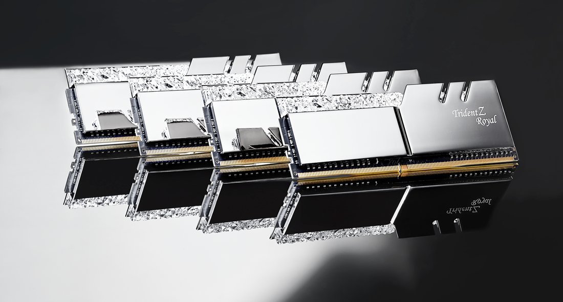 G.skill TZ Royal Silver Series 32GB (4x8GB) 3600 MHz DDR4 Memory F4-3600C14Q-32GTRSB G.skill TZ Royal Silver Series 32GB (4x8GB) 3600 MHz DDR4 Memory F4-3600C14Q-32GTRSB
