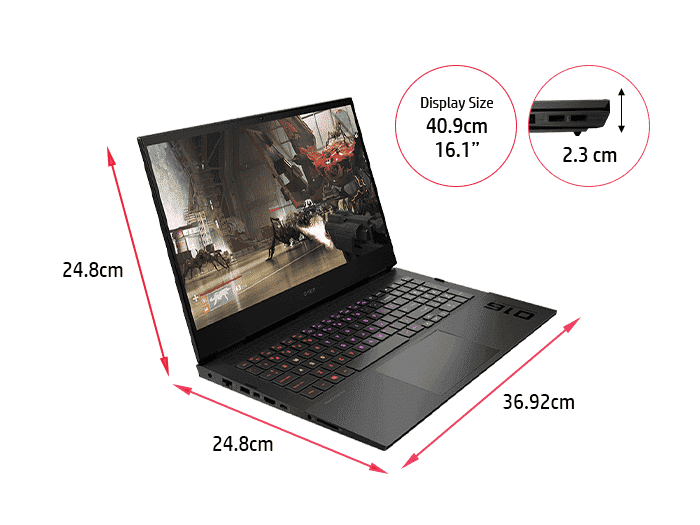 HP 16-b1351TX OMEN Gaming Laptop (12th Gen-Intel Core i7-12700H/16GB/1TB SDD/4 GB Nvidia GeForce RTX 3050Ti/Windows 11/MSO/Full HD), 40.9 cm (16.1 inch) HP 16-b1351TX OMEN Gaming Laptop (12th Gen-Intel Core i7-12700H/16GB/1TB SDD/4 GB Nvidia GeForce RTX 3050Ti/Windows 11/MSO/Full HD), 40.9 cm (16.1 inch)