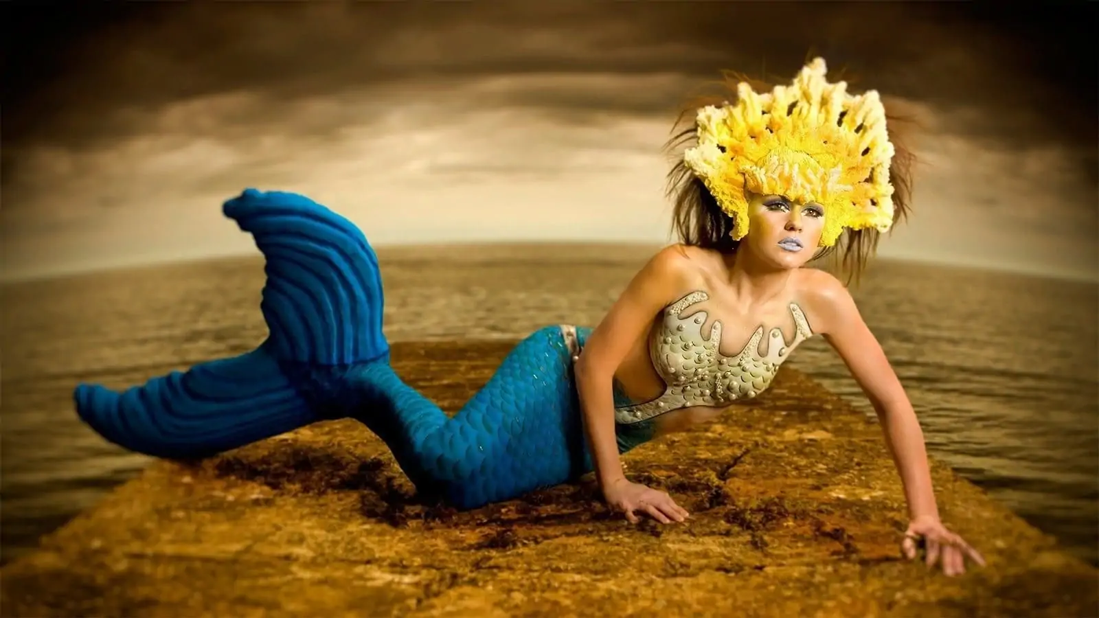 The finished image of the mermaid