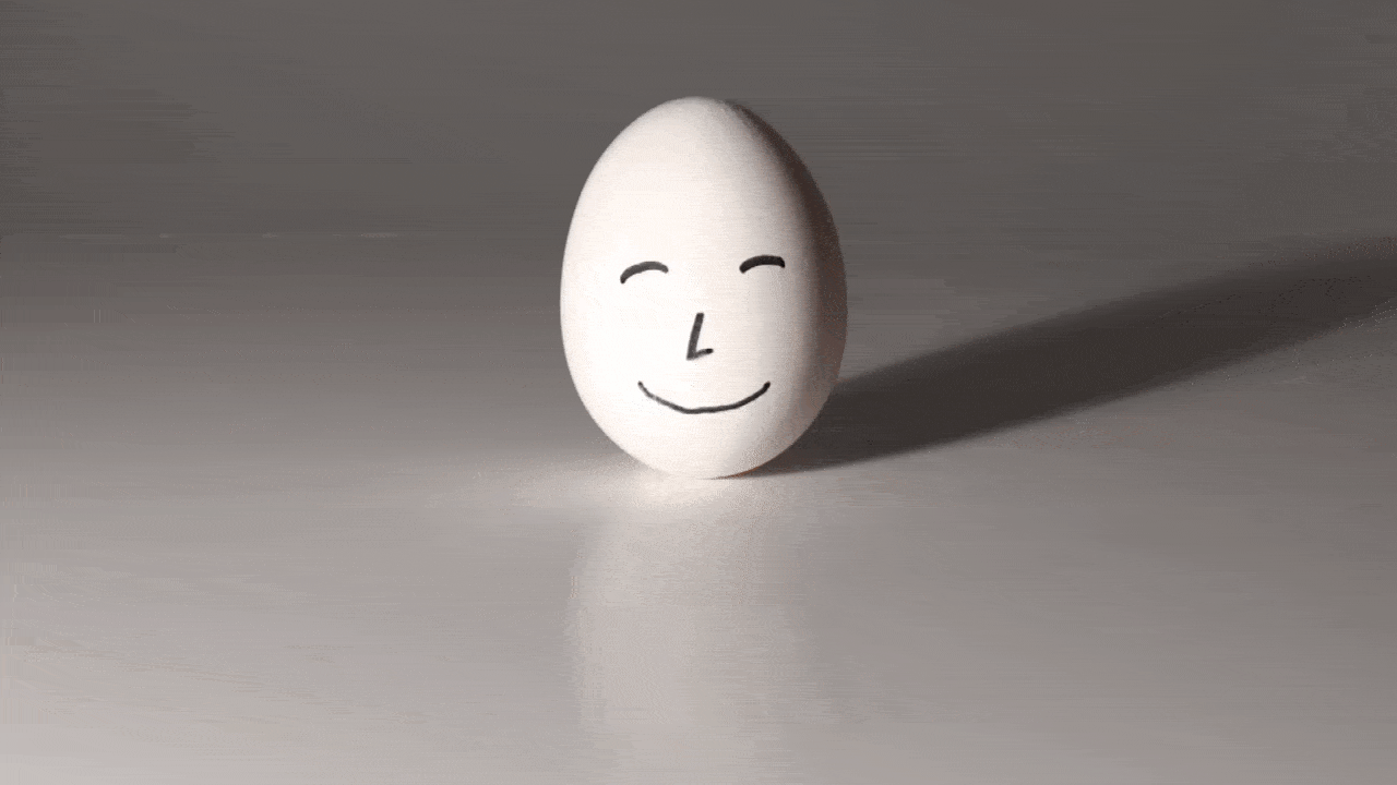 Light moves clockwise around the egg
