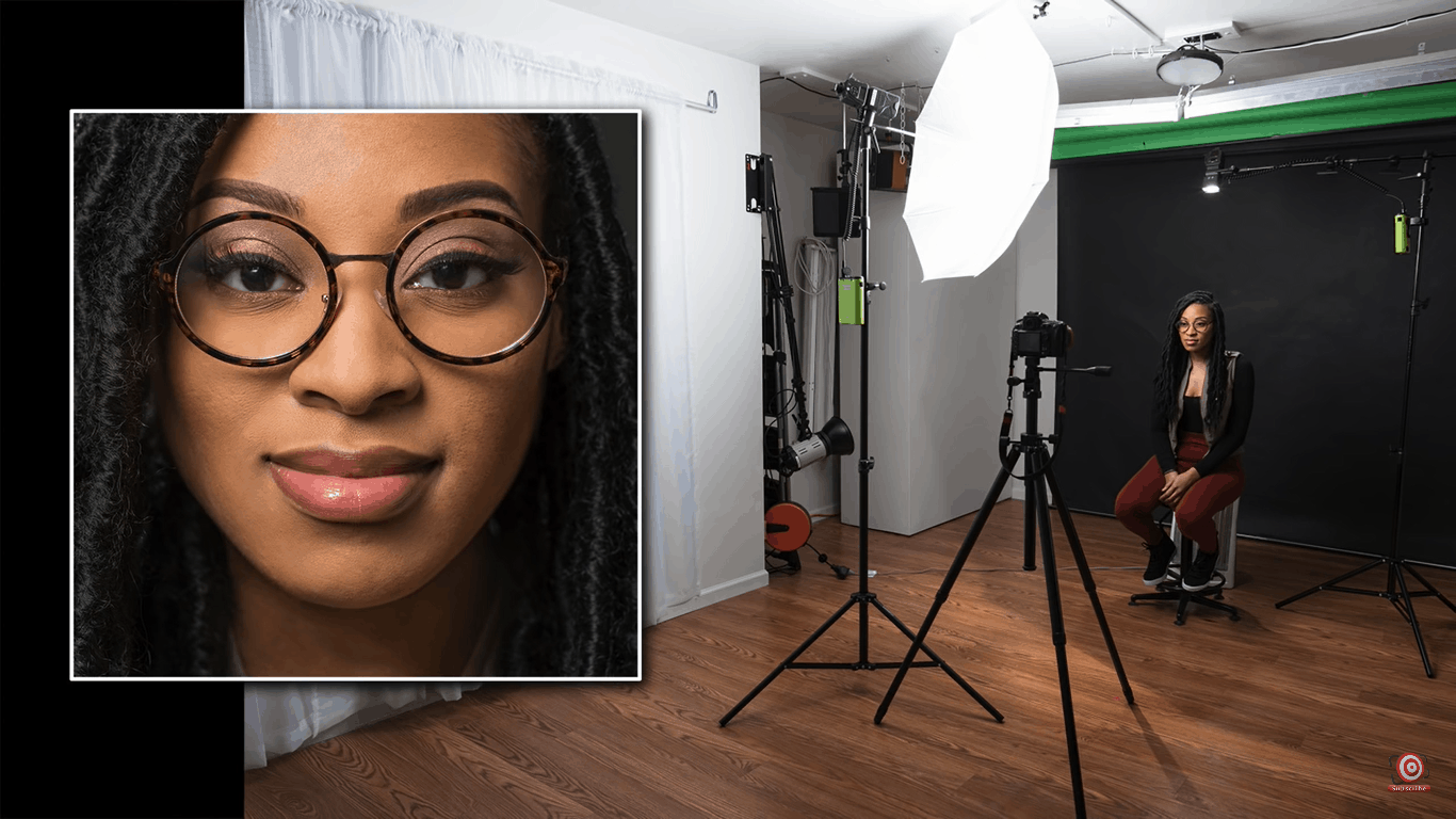 Photographing people with glasses and a shoot-through umbrella setup without glare