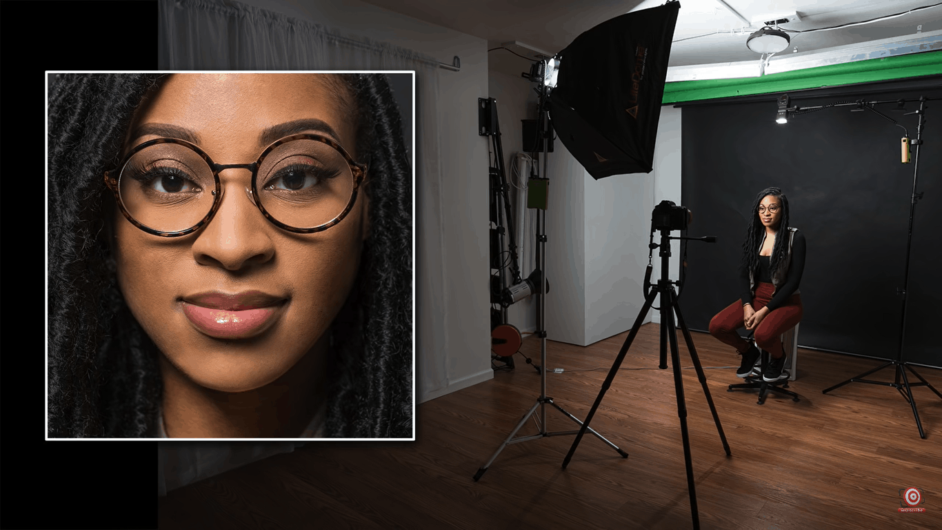 Photographing people with glasses and a softbox without glare
