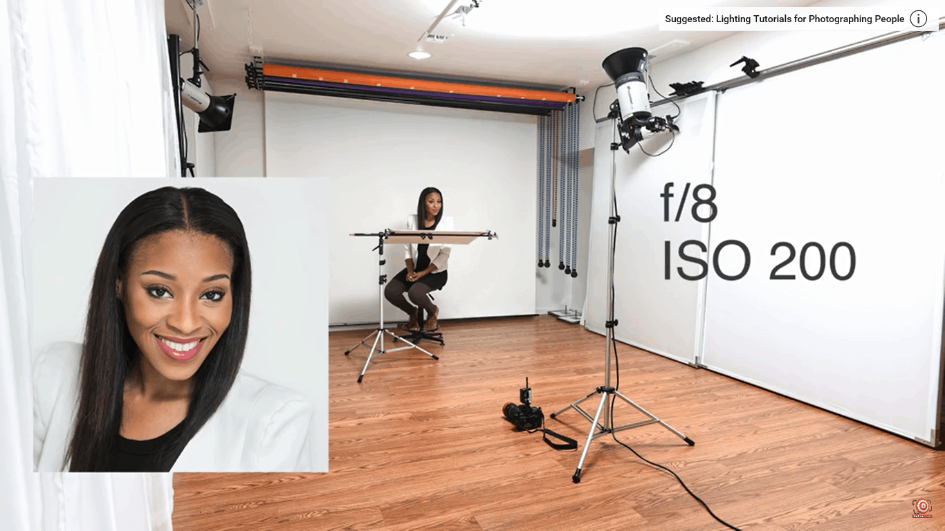 One light portrait lighting setup 2 with strobe tilted forward
