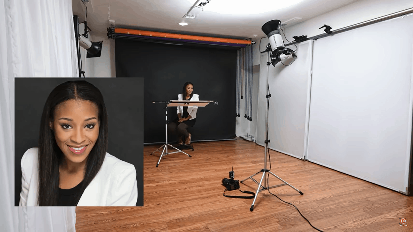 One light portrait lighting Setup 2, black background