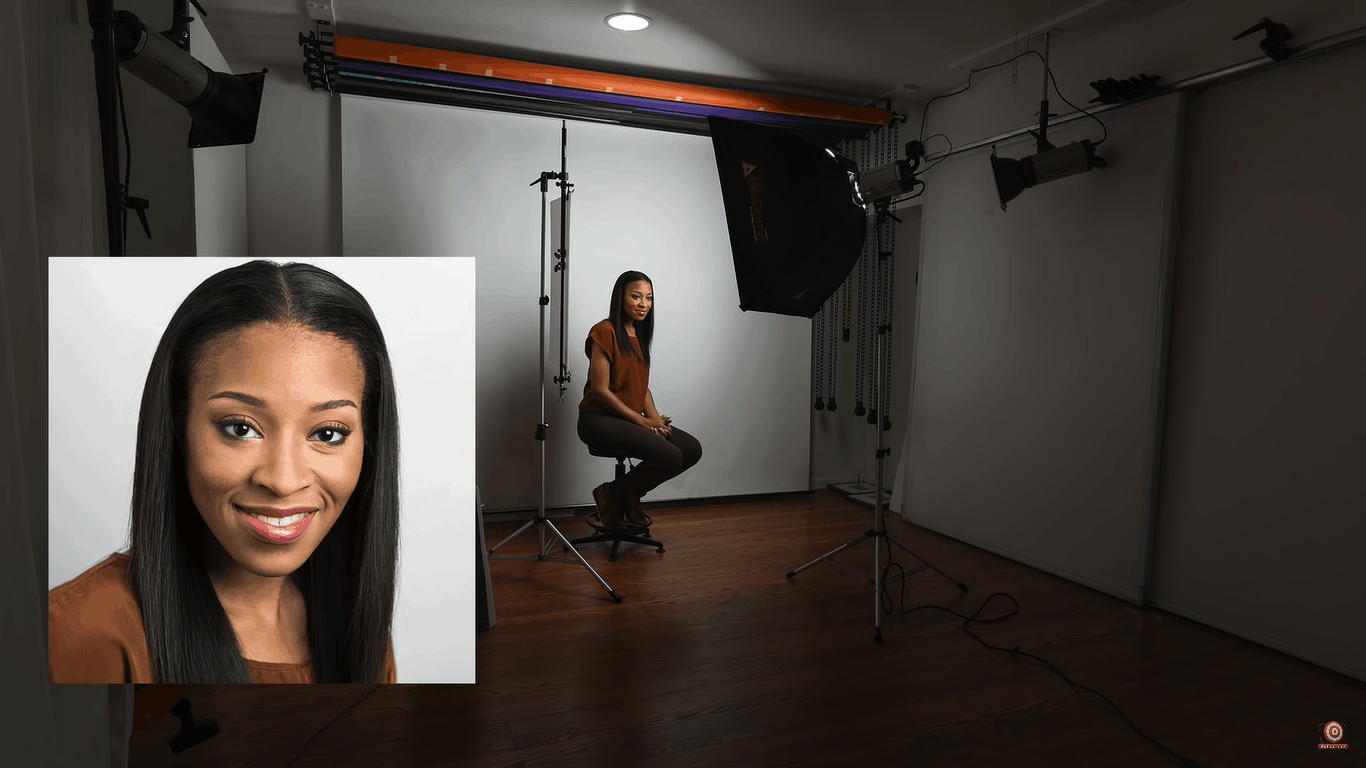One light portrait lighting setup with reflector