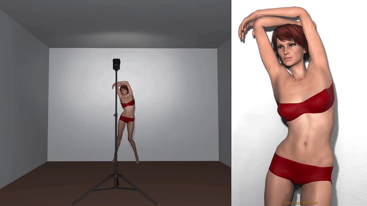 different direct lighting effects shown on digital model