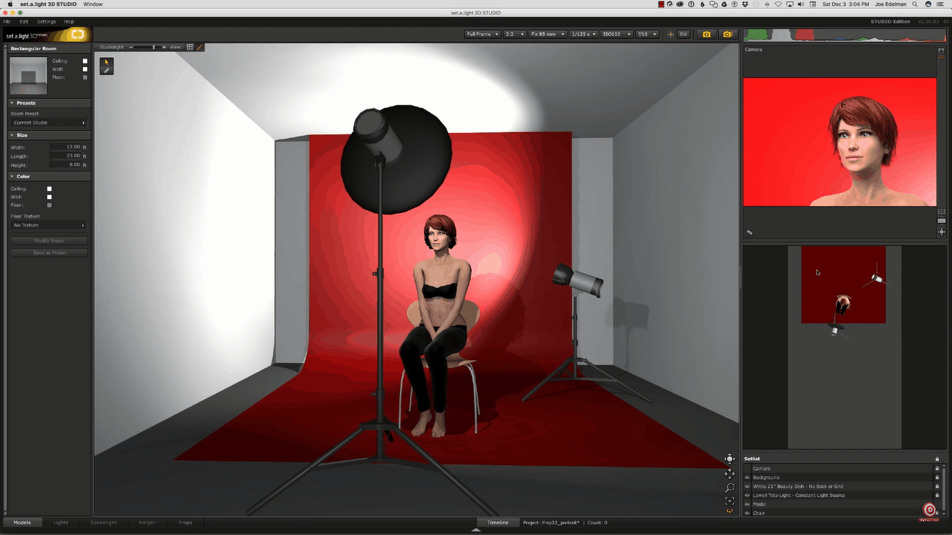 Digital rendering of studio setup