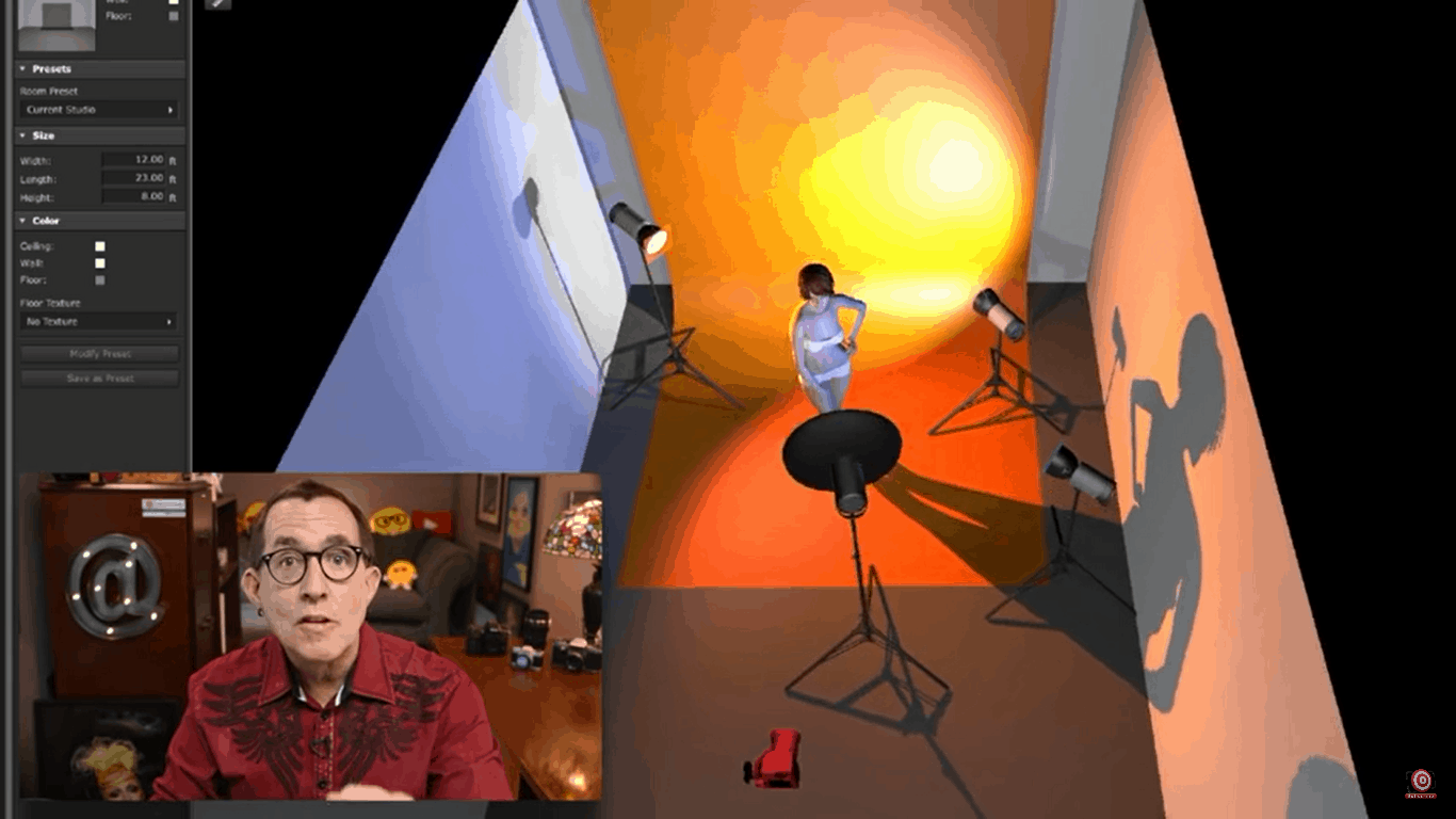 Digital rendering of studio setup