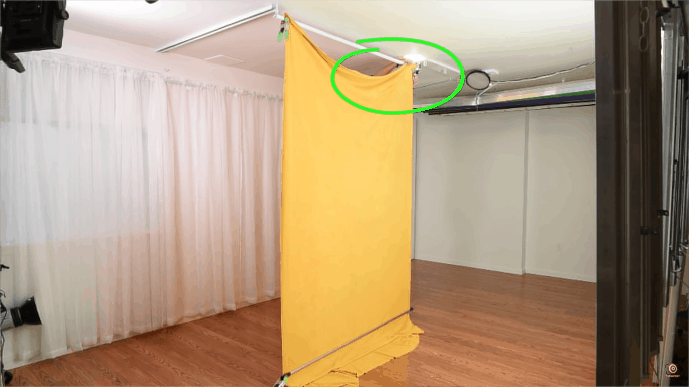 Hanging velour step three: release clamp and adjust