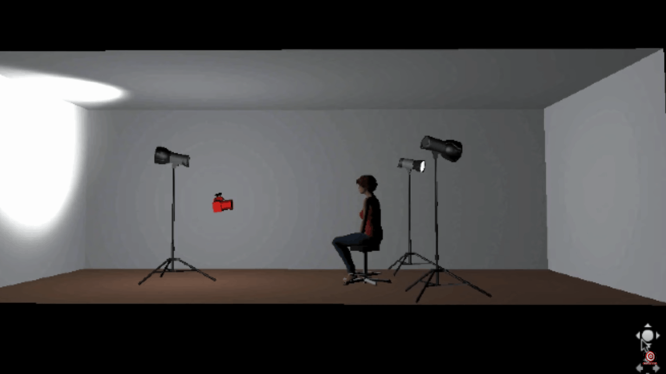 beauty lighting setup with model in middle of room