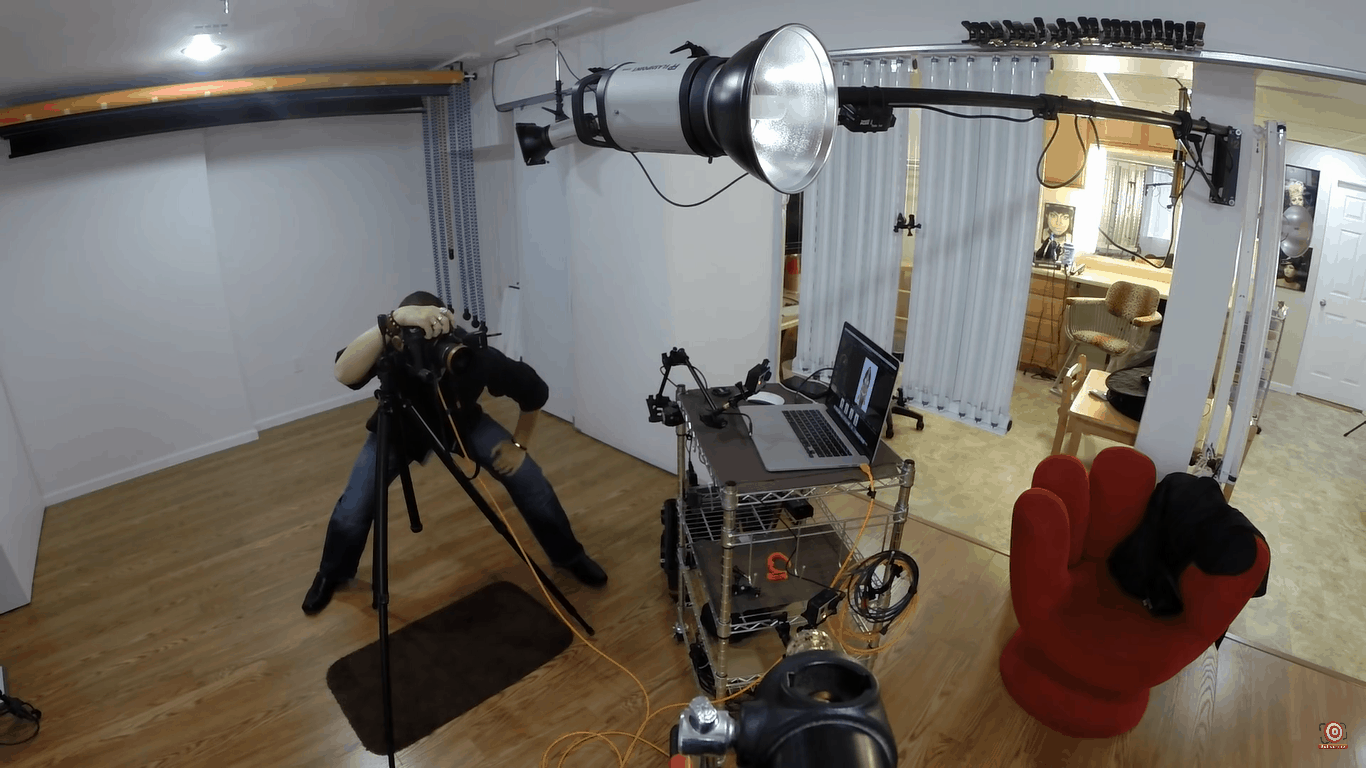 studio strobe direct flash above camera