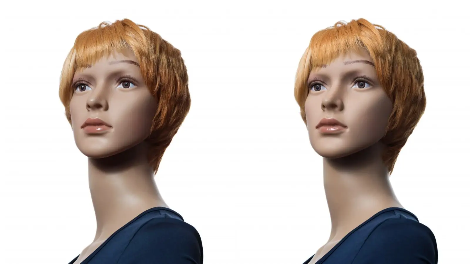 Left: photo taken with beauty dish. Right: Photo taken with umbrella. Very little difference.