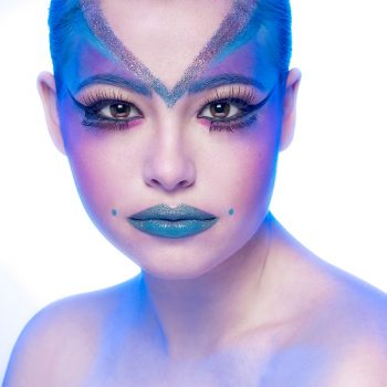 Claire with blue makeup first of fashion portraits square