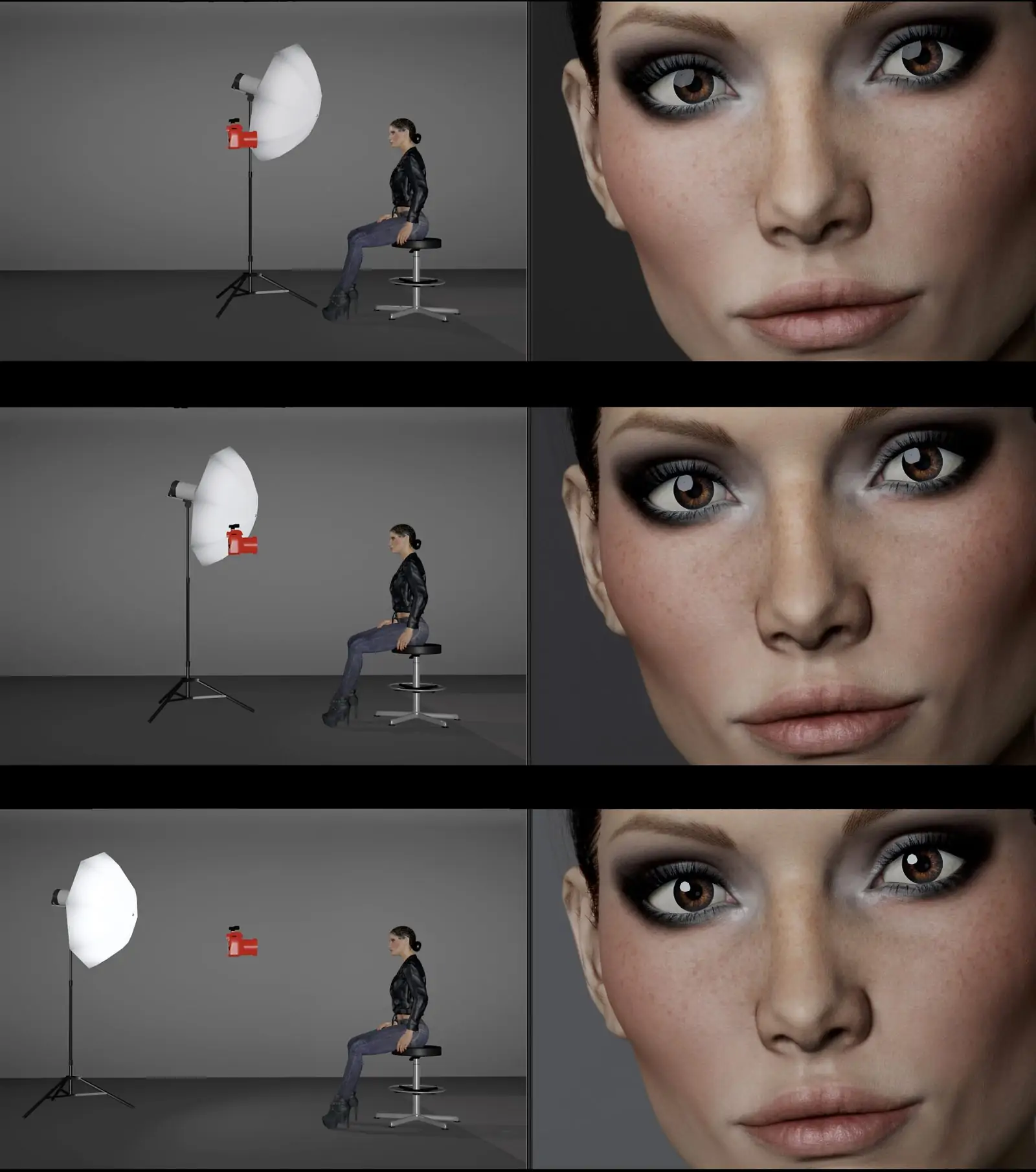 Catchlight size varies with distance