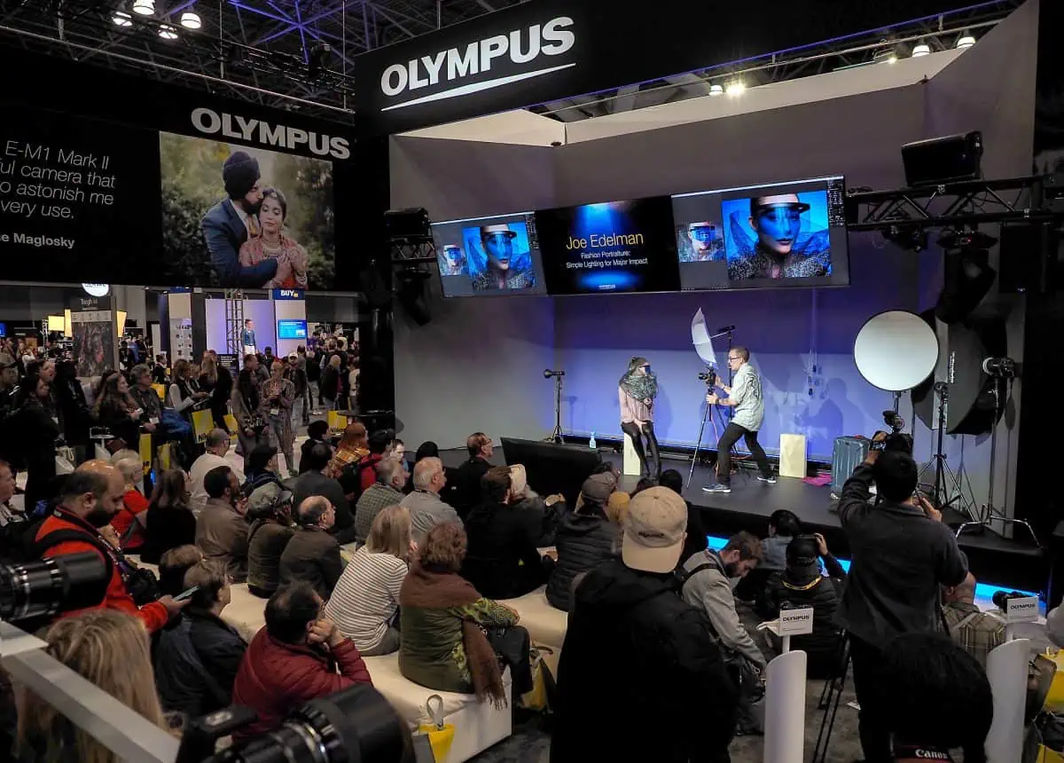 The olympus booth at the new york olympics.