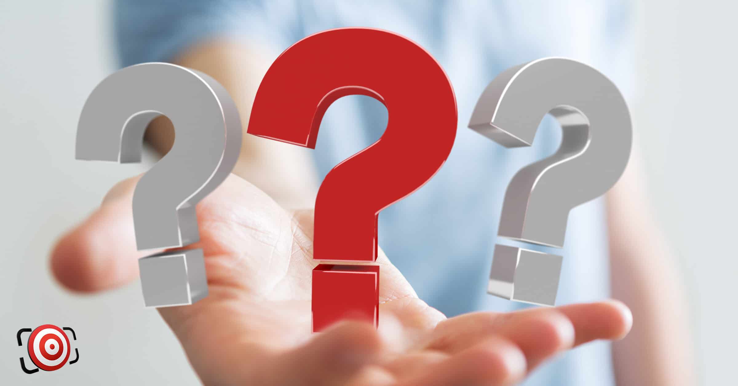 A person holding a hand with question marks, pondering what's the best.