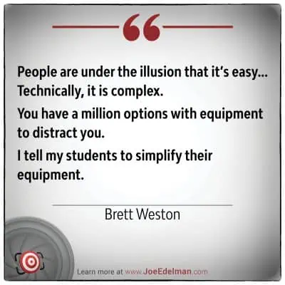 Brett Weston emphasizes the importance of simplicity, urging students to see beyond the complexity of equipment.