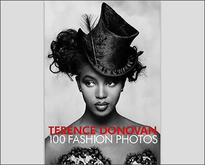 The cover of Terence Donovan's 100 fashion photos, featuring Tina Barney.
