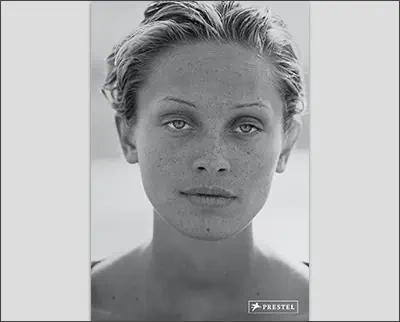 An Ansel Adams-style photo of a woman with freckles.