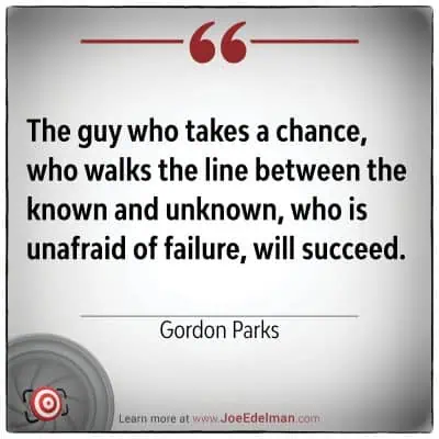 Gordon Parks once said that true success comes from daring to walk the line between the known and unknown, unafraid of failure. His words remind us that taking risks is an essential step in embracing life's challenges and triumphs.