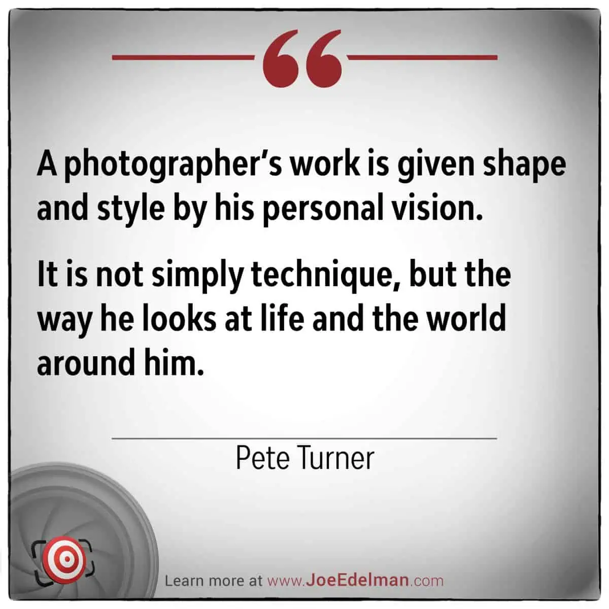 Quote by Pete Turner highlighting the essence of photography, where personal vision surpasses technique.