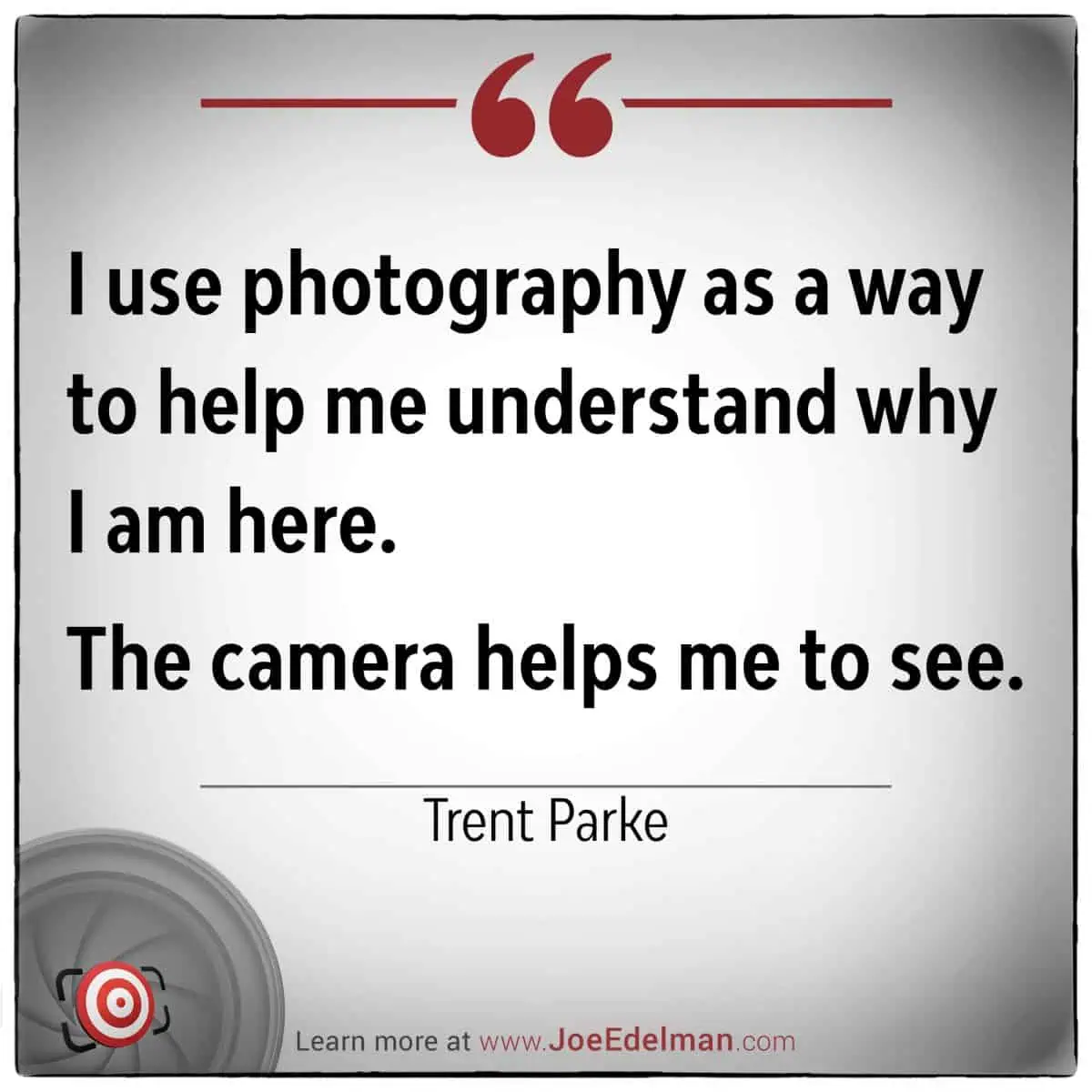 Trent Parke eloquently captures the essence of photography, highlighting the camera's pivotal role in revealing and deepening our understanding of the world.