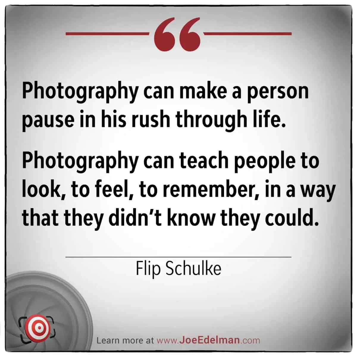 Flip Schulke beautifully captures the essence of photography's power to make people pause, look, feel, and remember in unexpected ways.
