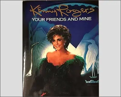 Album cover titled "Your Friends and Mine" with a woman in a green feathered outfit against a blue background featuring white cranes and mountains.