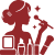 Silhouette of a woman applying makeup with various cosmetics and brushes in front of her to illustrate Makeup Artist Directory