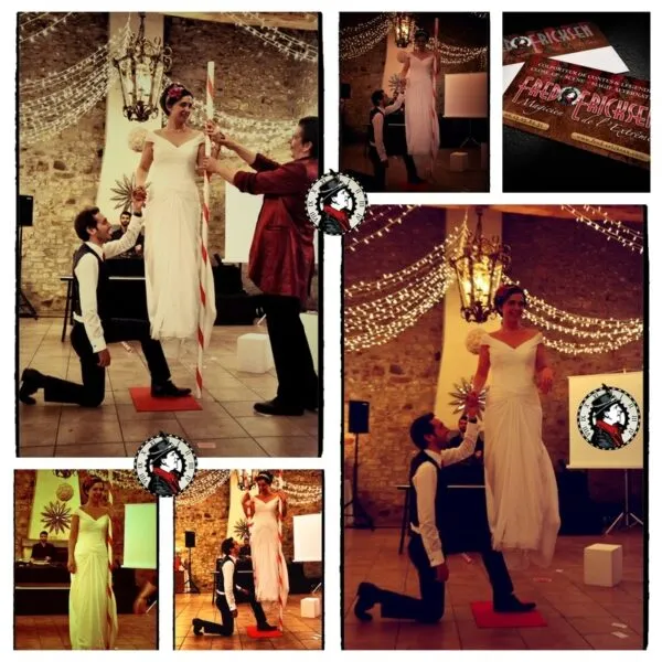 lévitation de la mariée pendant un mariage