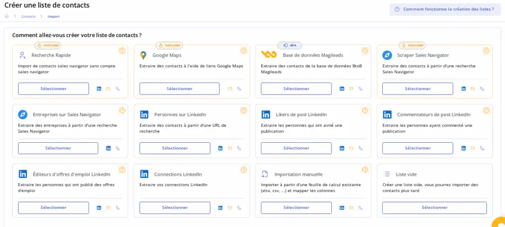 Liste de contacre Magileads 1 Liste de contacte Magileads-campagnes d'email