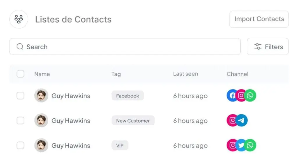 Liste C 1 Création et gestion de listes de contacts