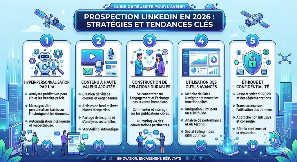 infographie Prospection LinkedIn en 2026 infographie Prospection LinkedIn en 2026 et Pourquoi la prospection LinkedIn s’impose en B2B